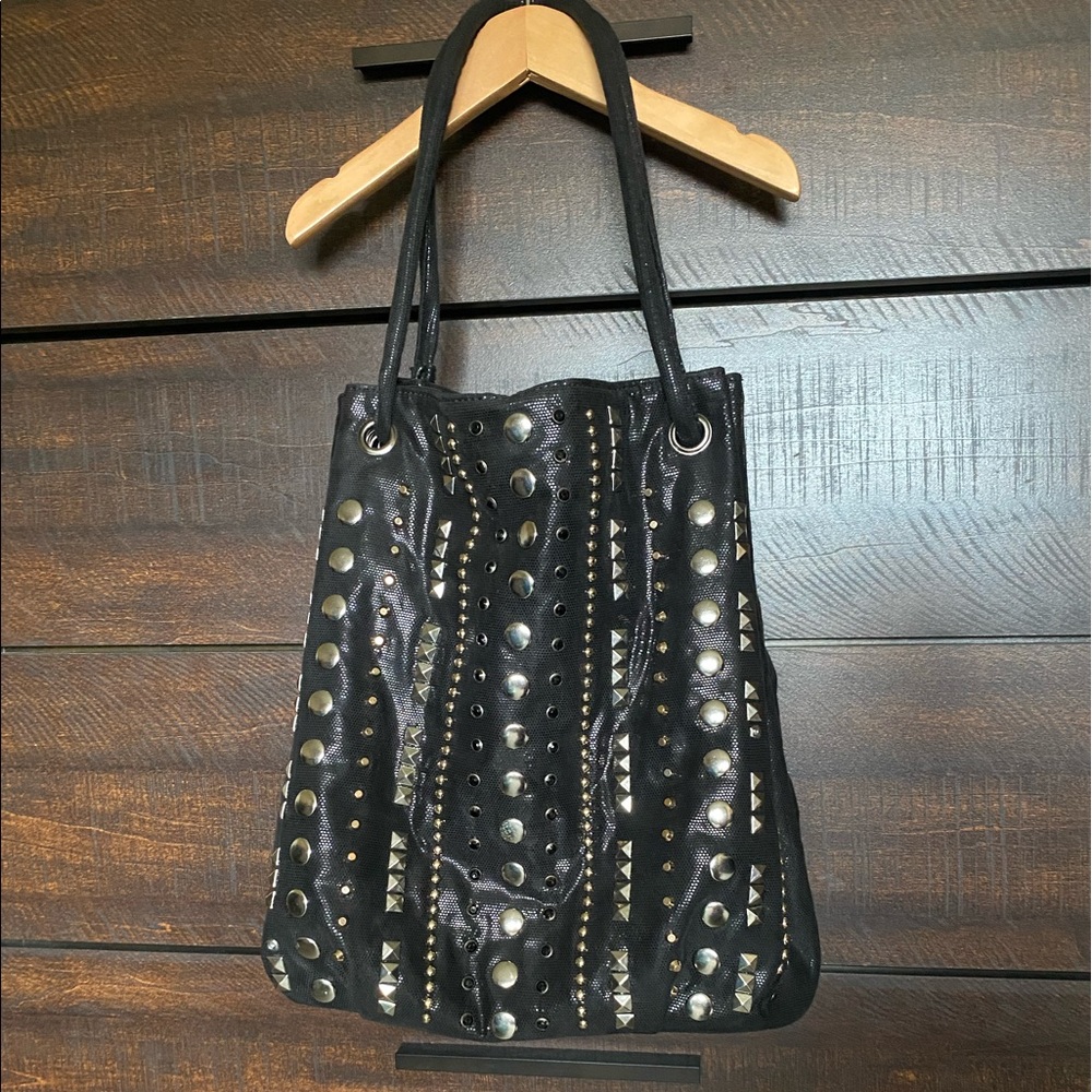 LaTique Purse BoHoBag /Rivets/Soft FauxSnake Suede